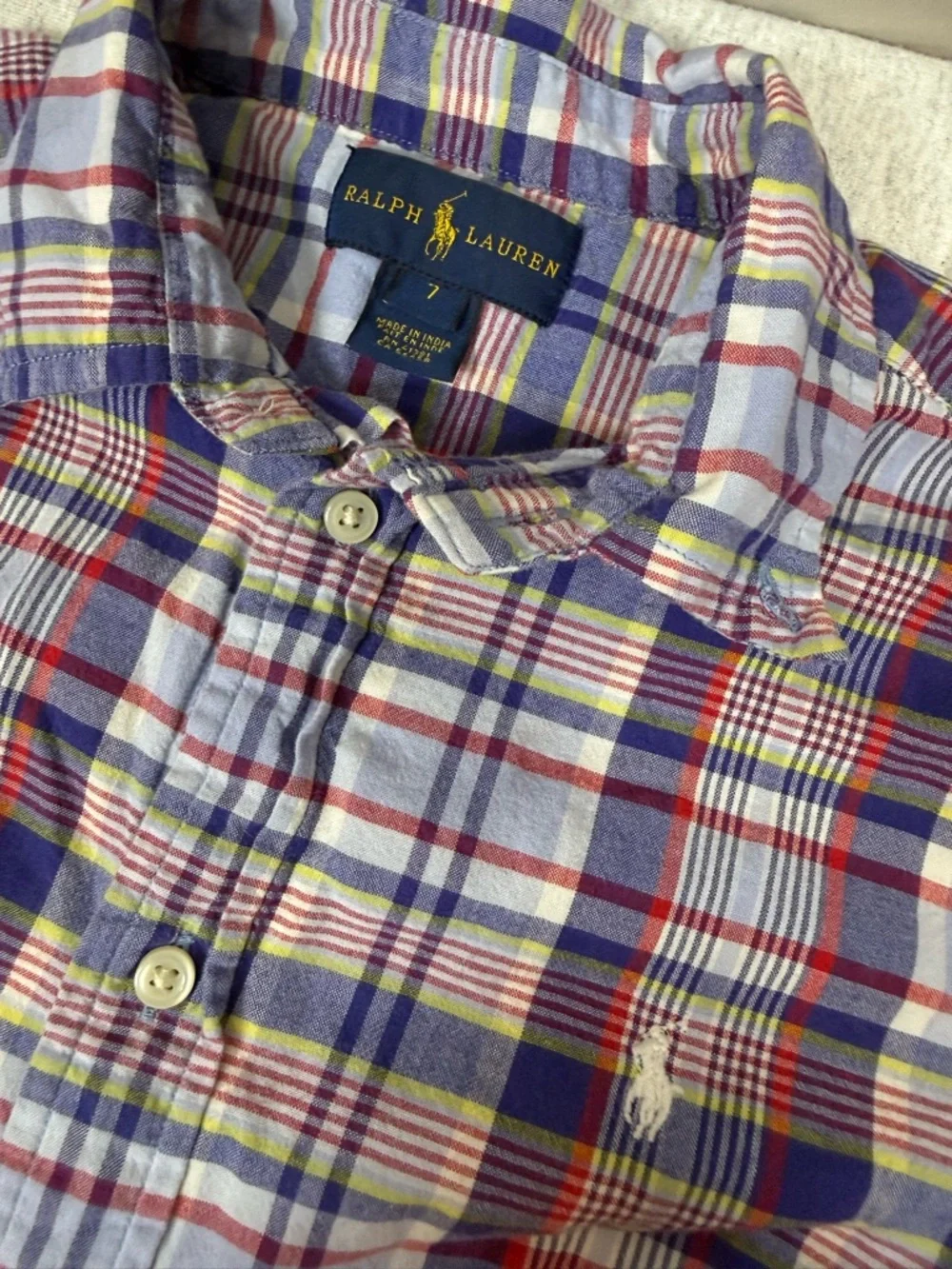 Polo Ralph Lauren Boys Plaid Short Sleeve Button-Down Shirt - Multicolor‎ -👕✨